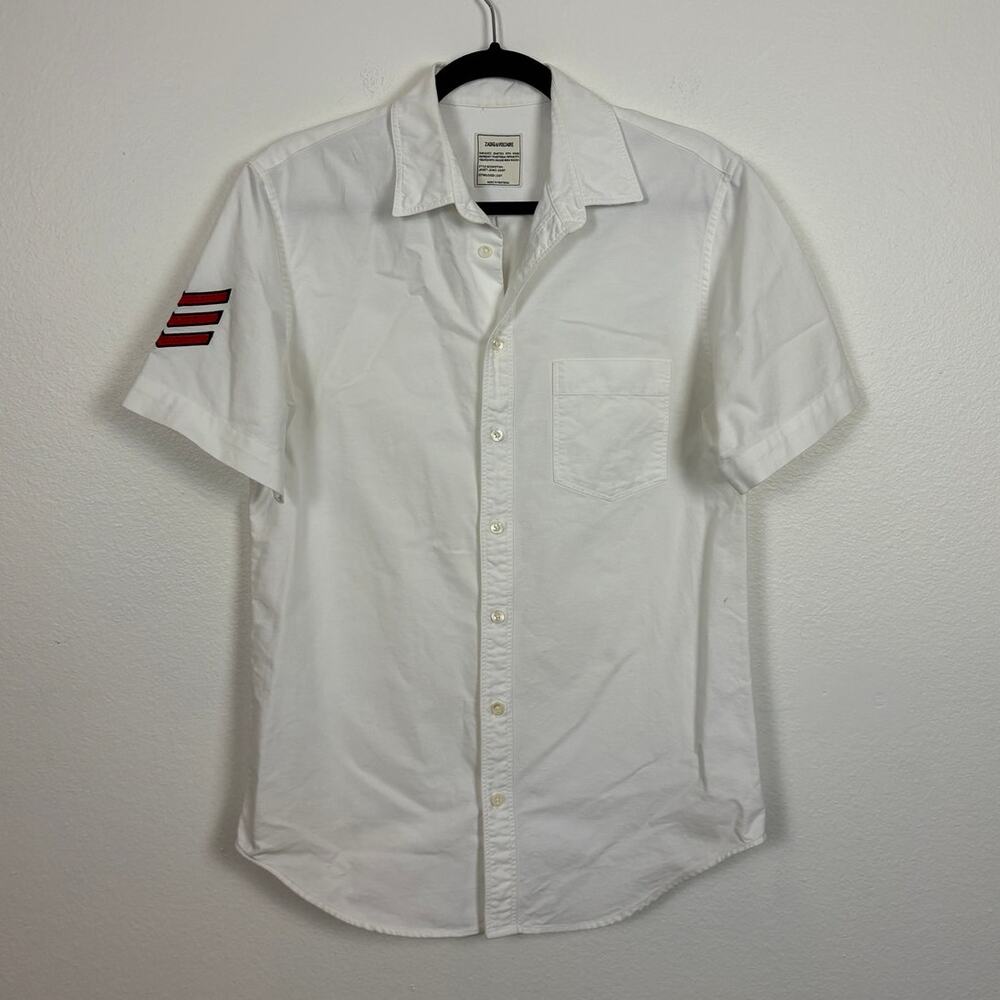 Zadig & Voltaire Swan Arrow Button Down Casual Collared Denim Shirt 38 US Small